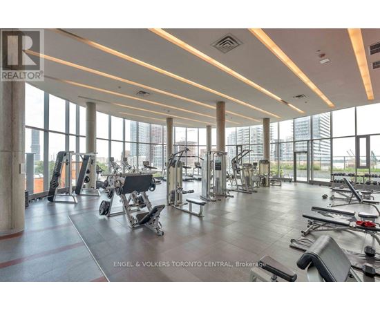A gym with a variety of equipment is shown in the image.