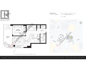 A floor plan for a condo is shown with a small map of the surrounding area.