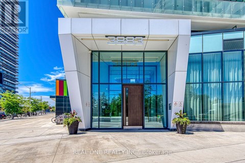 The entrance to a building with the number 3333 on it.