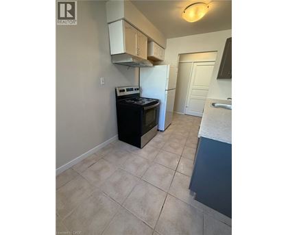 A kitchen with a black stove top oven and a white refrigerator.