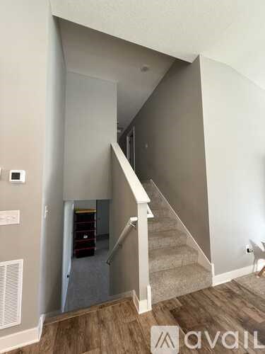 A staircase in a house under construction.