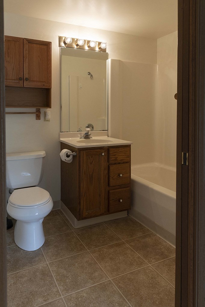 a bathroom with a toilet and a sink and a bath tub