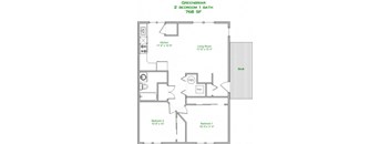 2 Bedroom, 1 Bath