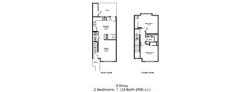 2 Story, 2 Bed, 1.5 Bath