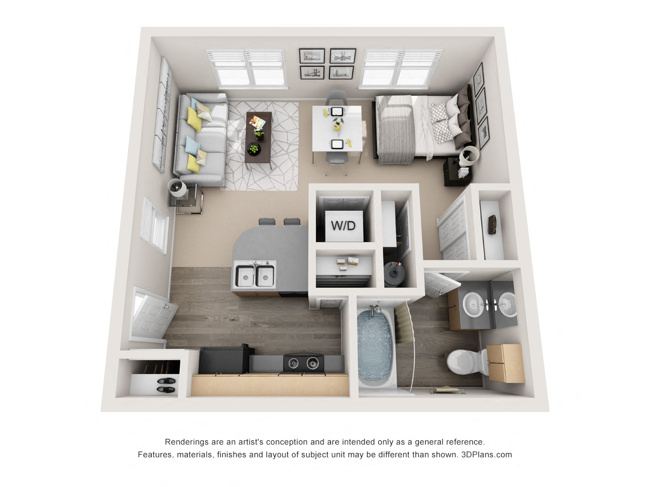 The Mod_Studio Floor Plan at Artisan Apartments & Shops, Texas, 78729