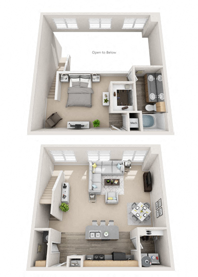 A_2200 Combined Floor Plan at Artisan Apartments & Shops, Texas