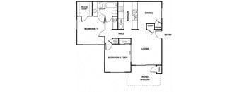 2 bedroom Floor Plan