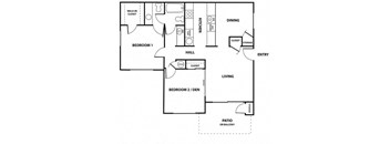 2 bedroom Floor Plan