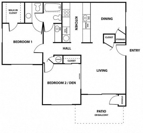 2 bedroom Floor Plan