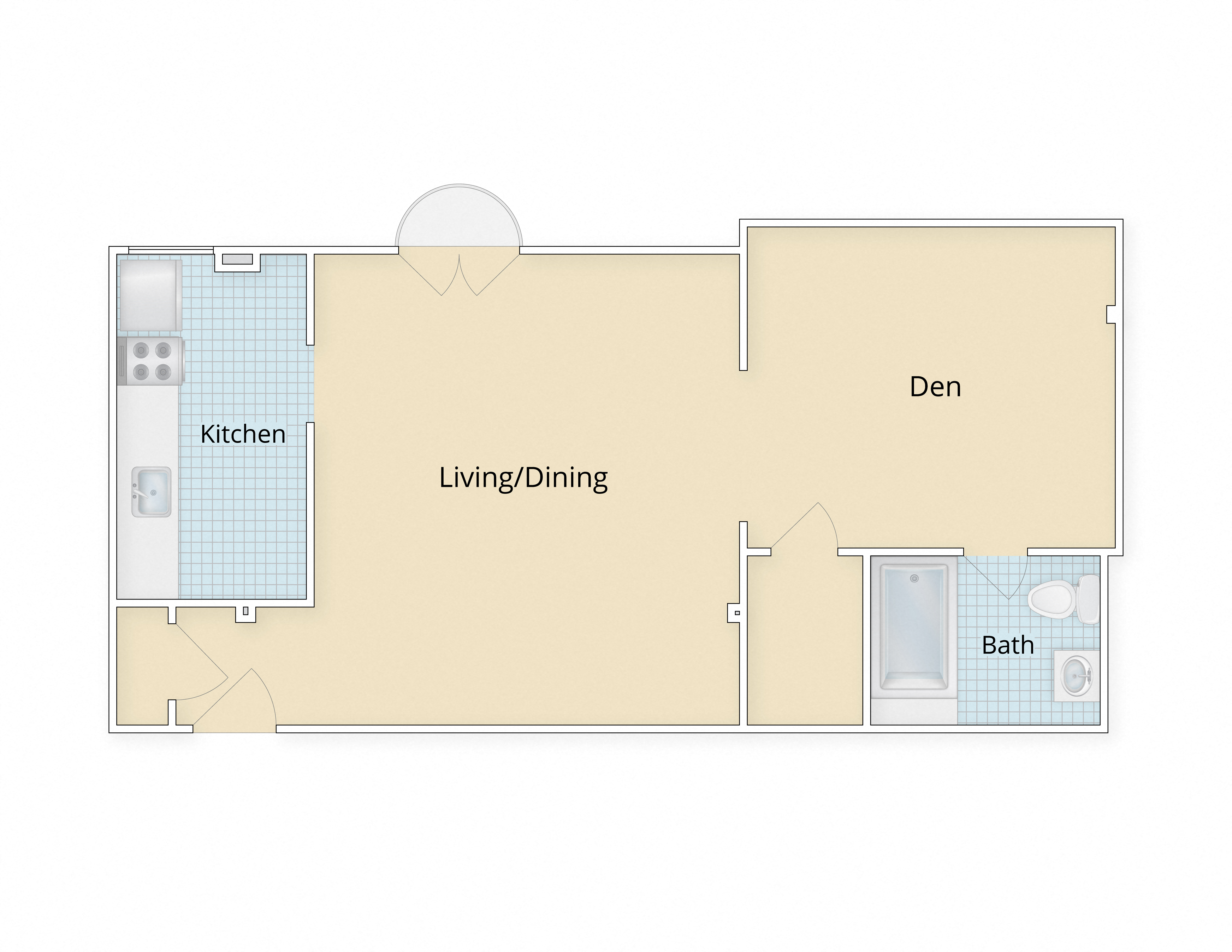 Kew Gardens apartments Georgetown Washington DC studio den floor plan