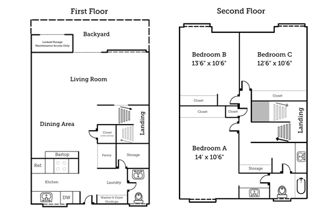 3 Bedroom, 1.5 Bathroom Floor Plan at Suntree