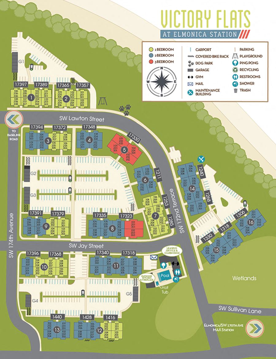 Victory Flats at Elmonica Station - Issaquah, WA - site map