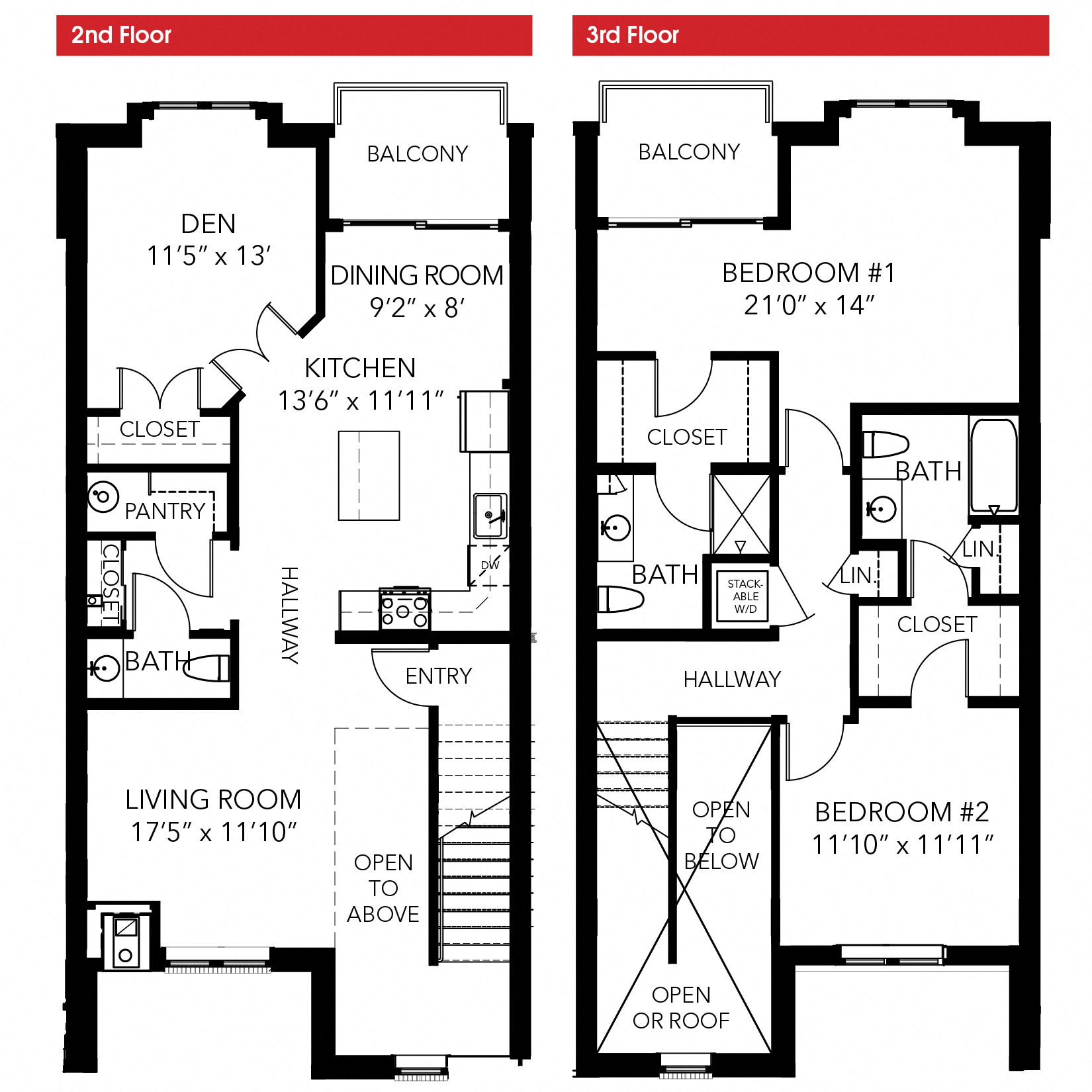 Oakbourne Floor Plan at Corner Park apartments, Pennsylvania, 19380