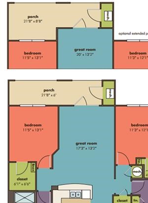 Pavo Floorplan Pavo Floorplan at Abberly Crossing Apartment Homes by HHHunt, South Carolina