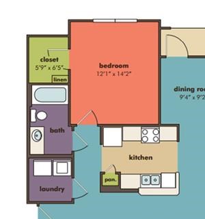 Portia Floorplan Portia Floorplan at Abberly Crossing Apartment Homes by HHHunt, South Carolina, 29456