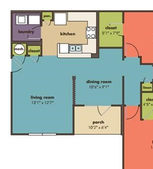 Thalia Floorplan Thalia Floorplan at Abberly Crossing Apartment Homes by HHHunt, Ladson, SC, 29456