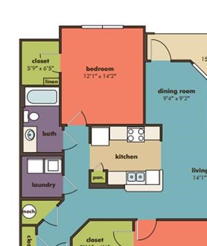 Ursa Floorplan Ursa Floorplan at Abberly Crossing Apartment Homes by HHHunt, Ladson, SC