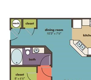 Vega Floorplan Vega Floorplan at Abberly Crossing Apartment Homes by HHHunt, Ladson, 29456
