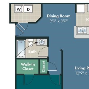 The America Floorplan The America Floorplan at Abberly Pointe Apartment Homes by HHHunt, Beaufort, South Carolina