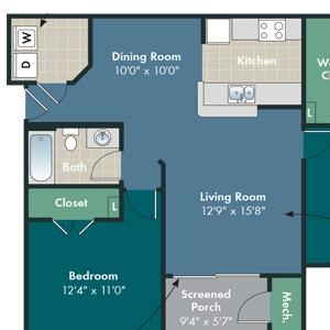 The France Floorplan The France Floorplan at Abberly Pointe Apartment Homes by HHHunt, Beaufort, South Carolina