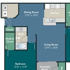 The Scotland Floorplan The Scotland Floorplan at Abberly Pointe Apartment Homes by HHHunt, South Carolina, 29935