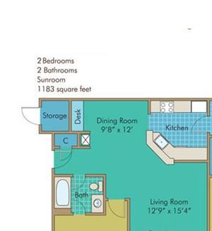 James Floorplan James 1183 Square-Foot Floorplan at Abberly Twin Hickory Apartment Homes by HHHunt, Glen Allen, VA, 23059