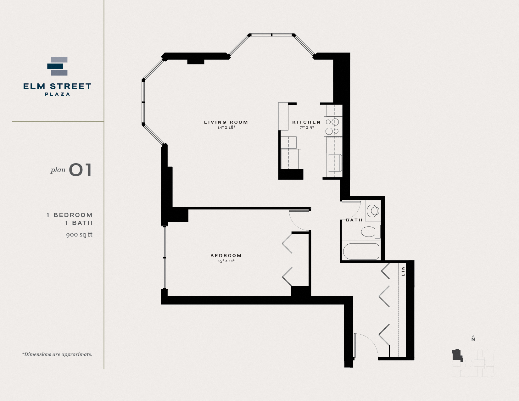 Studio, 1 & 2 Bedroom Gold Coast Apartments for Rent Elm