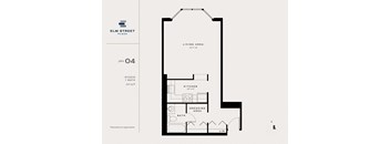Studio Floor Plan at Elm Street Plaza, Illinois