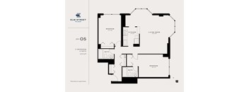 Two Bedroom Floor Plan at Elm Street Plaza, Chicago, IL