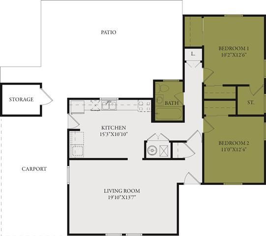 Two Bedroom-One Bath