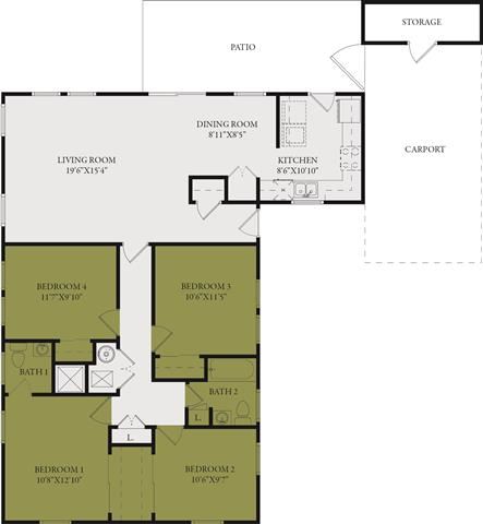 Four Bedroom-Two and One Half Bath