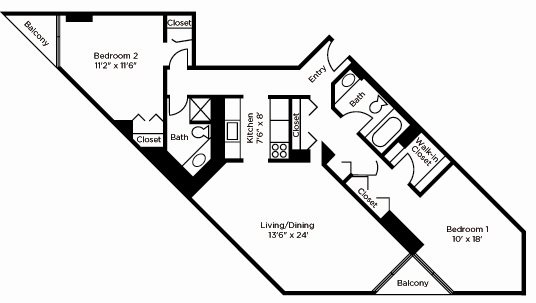 Two Bedroom Floor Plan 4