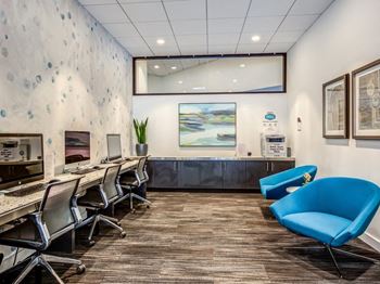 Resident Business Center With Computer And Printer at Asbury Plaza, Chicago, IL, 60654