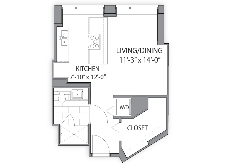 Apartment floor plans in River North Hubbard Place