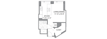 Studio_hub 11 Floor plan at Hubbard Place, Chicago