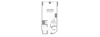 Studio_hub 02 Floor plan at Hubbard Place, Illinois, 60654