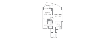 One Bedroom_hub 08 Floor plan at Hubbard Place, Chicago, Illinois