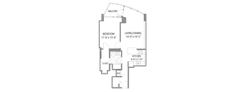 One Bedroom_hub 07 Floor plan at Hubbard Place, Illinois