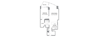 One Bedroom_hub 05 Floor plan at Hubbard Place, Illinois, 60654