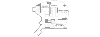 Two Bedroom_hub 01a Floor plan at Hubbard Place, Chicago, IL