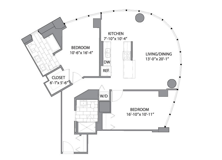 Apartment floor plans in River North Hubbard Place