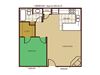 1 Bed 1 Bath Floorplan 1 Bed 1 Bath Floorplan at Mountain View Villa Apartments