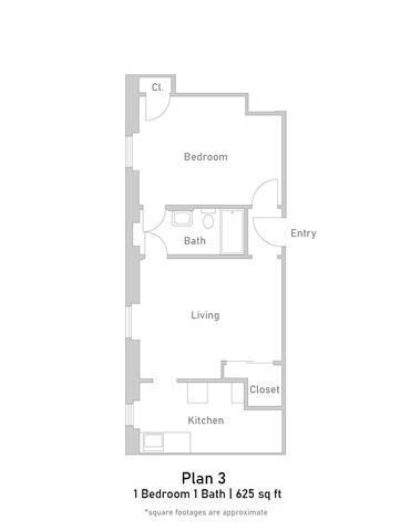 1 Bedroom - Plan 3