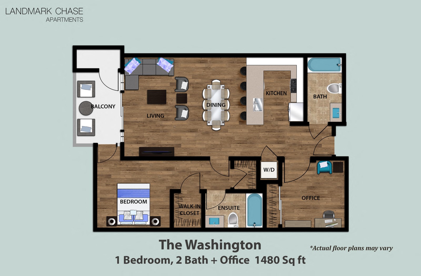 The Washington (One Bedroom Plus Office)