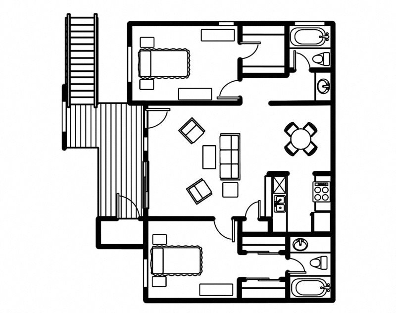 2x2 Floor Plan 3