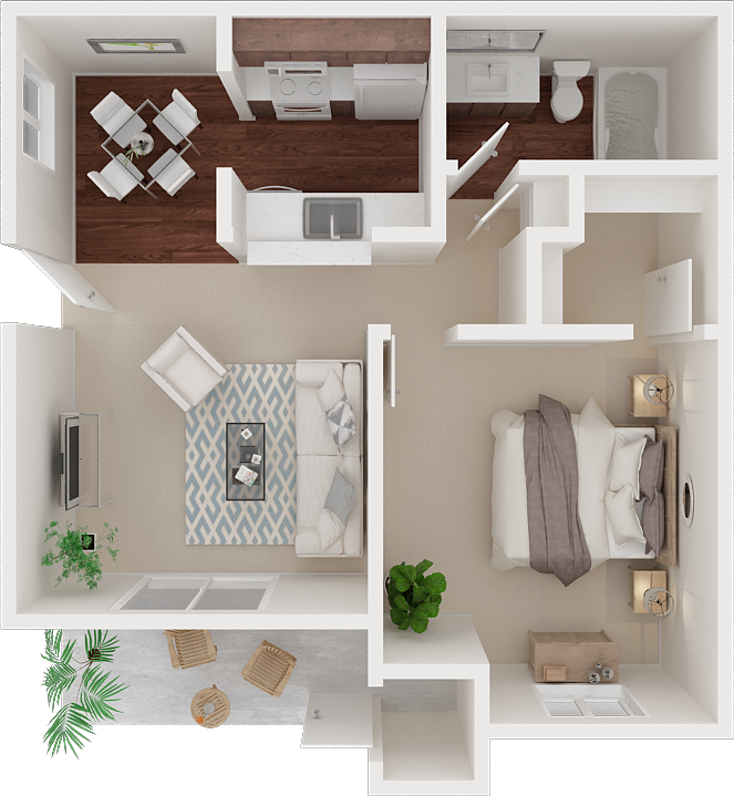 One bedroom floor plan