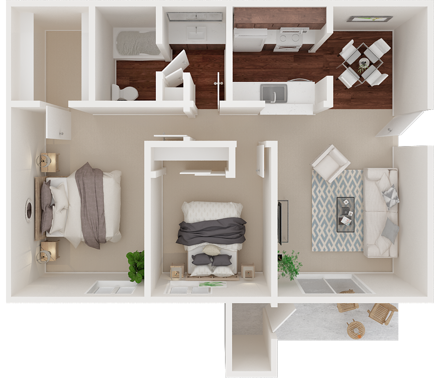 Two bedroom floor plan