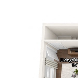 3 dimensional floorplan view of 1 bedroom apartment 1 bedroom floorplan with garage