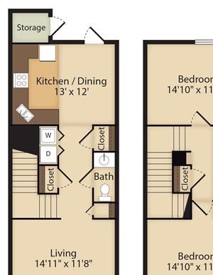 2 Bedroom | 1.5 Bath | 1268 SF 2 Bedroom | 1.5 Bath | 1268 SF