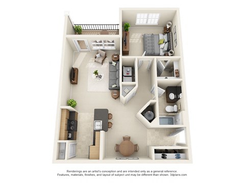 Overlook at Gwinnett Stadium, Lawrenceville Georgia, 1x1 Matthews 3D floorplan